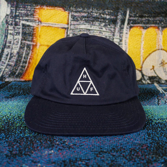 Huf Triple Triangle Unstructured Snapback (Navy)