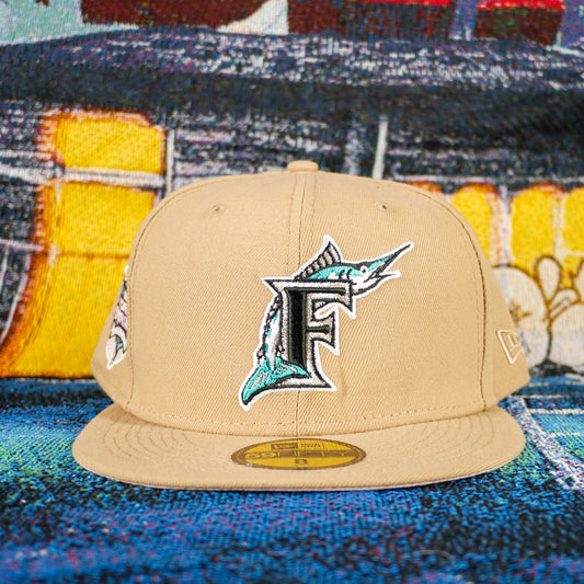 New Era 2003 Florida Marlins Khaki Fitted (Pink UV)