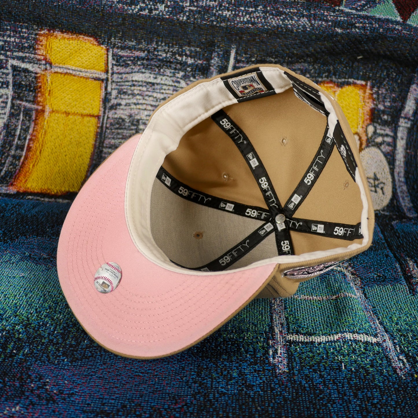 New Era 2003 Florida Marlins Khaki Fitted (Pink UV)