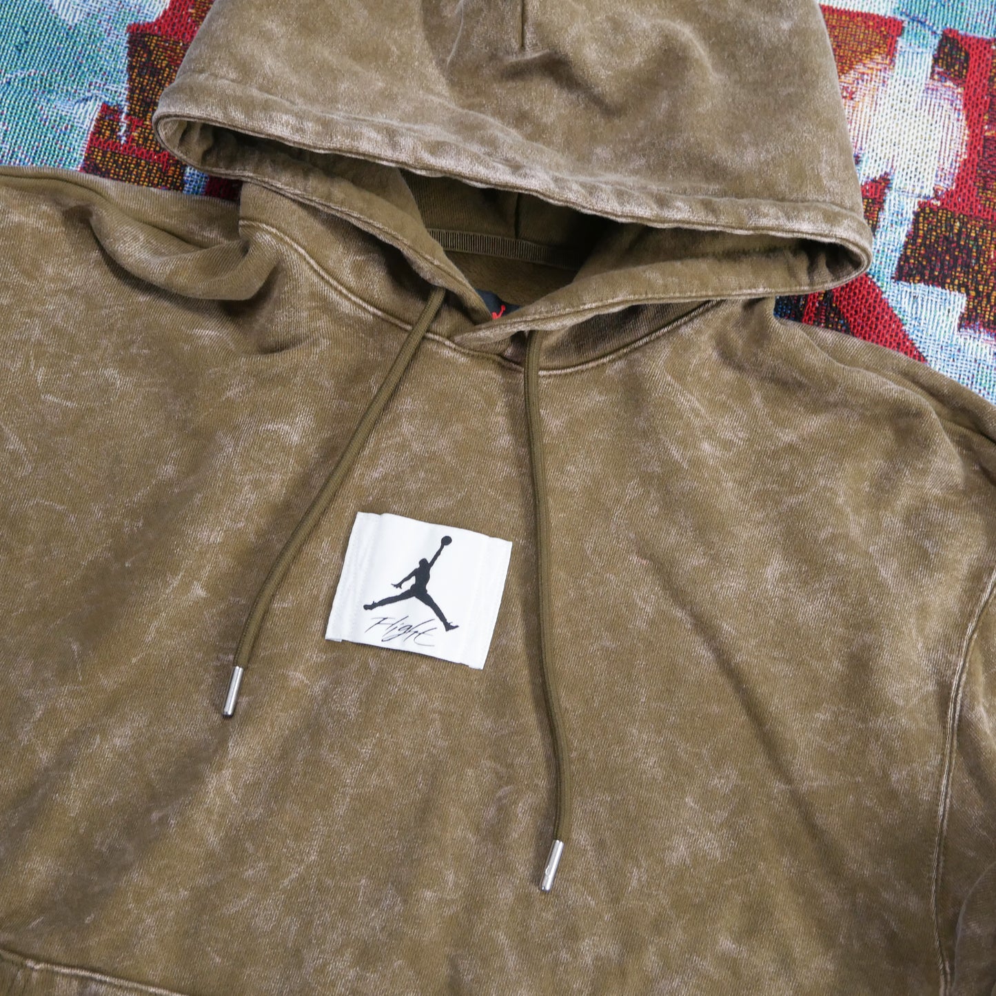 Jordan Essentials All Over Wash Hoodie (Light Olive)