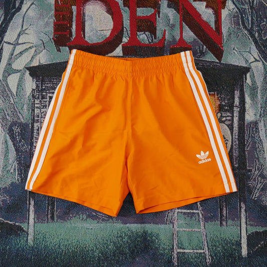 Adidas 3 Stripes Swim Shorts (Orange)