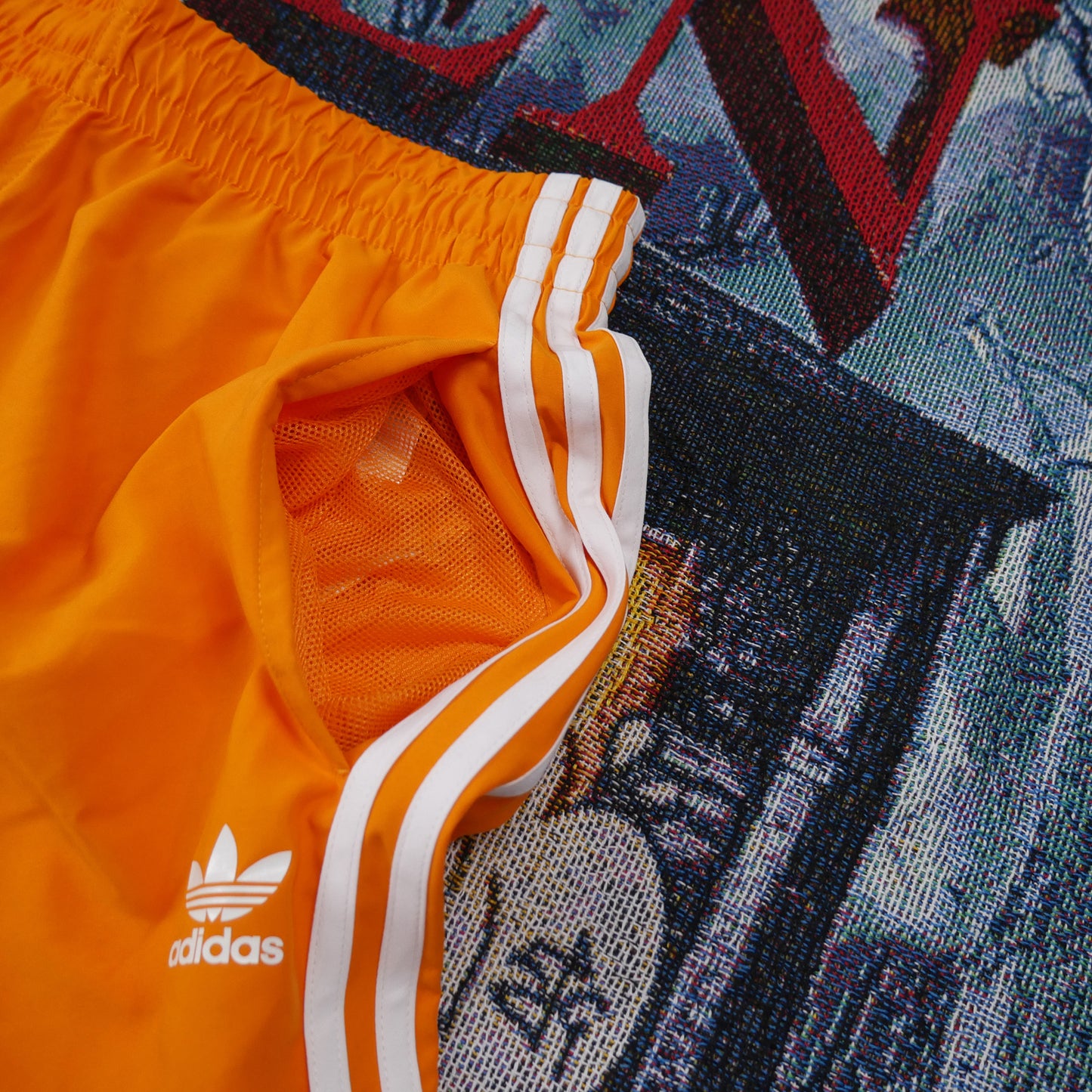 Adidas 3 Stripes Swim Shorts (Orange)