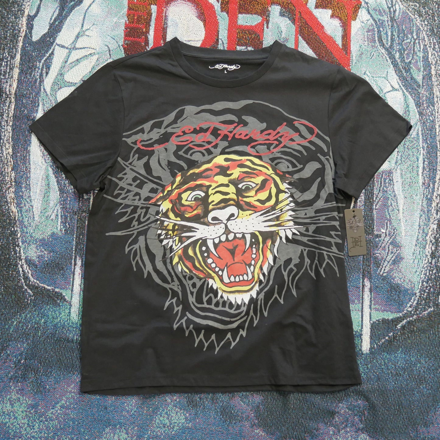 Ed Hardy Tiger Black Wash Tee