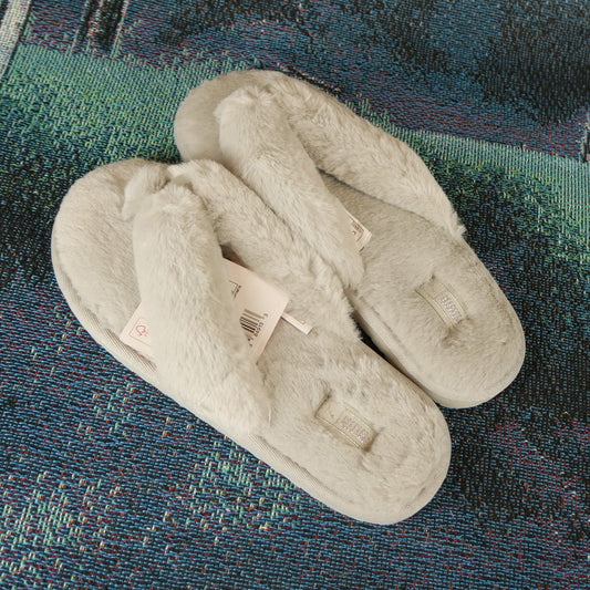 Puma Fluff Faux Fur Flip Flop (Gray)