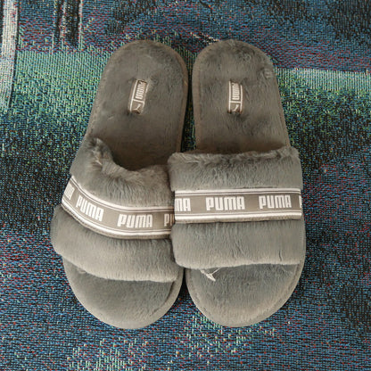 Puma Fluff Slides (Grey)