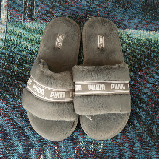 Puma Fluff Slides (Grey)