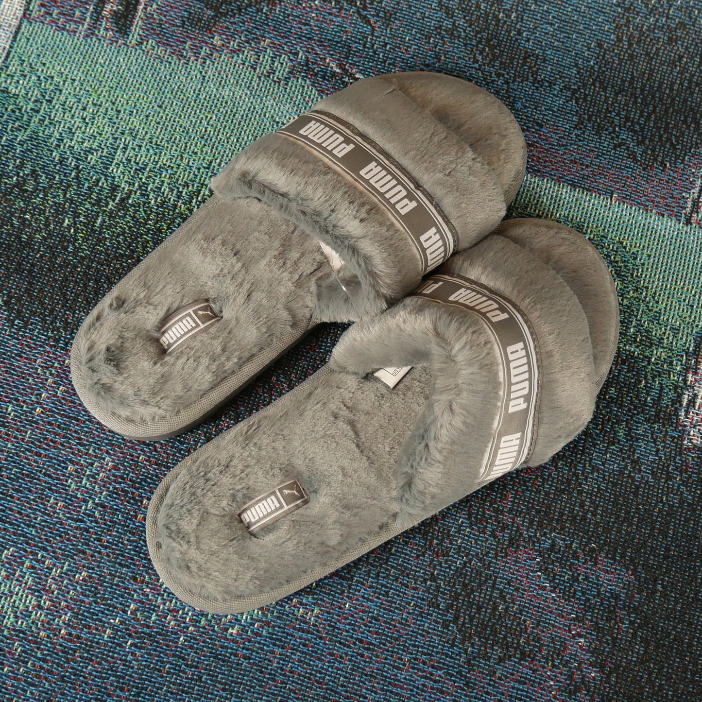 Puma Fluff Slides (Grey)
