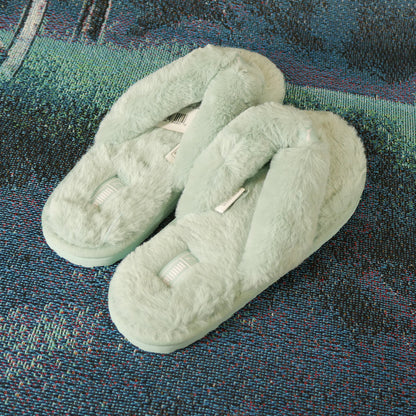 Puma Fluff Faux Fur Flip Flop (BBlue)